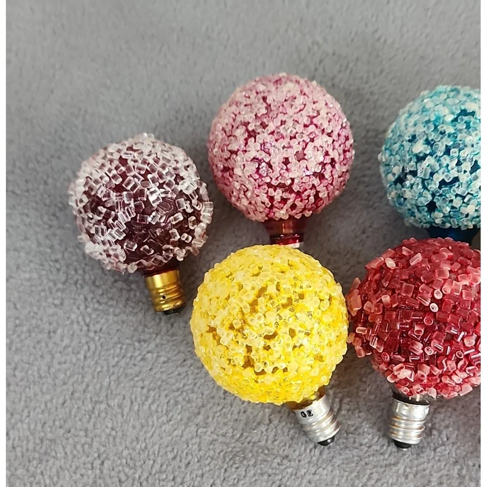 10 Vintage GE Lighted Ice Lot NOT Working Craft Parts Snowball Sugar Light Bulbs